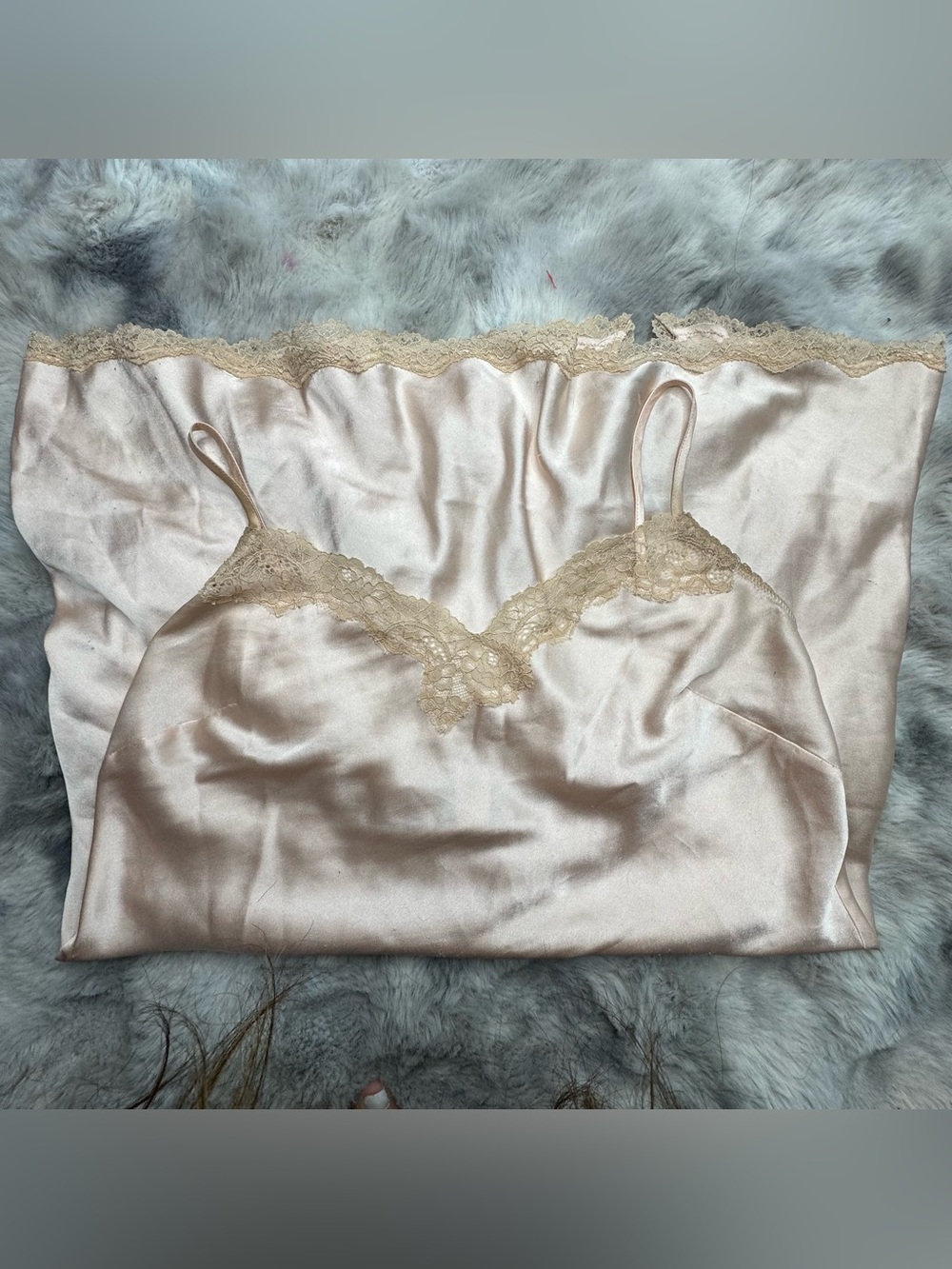 Victoria’s Secret 2016 Champagne Satin Lace Slip Chemise Nightgown M - Picture 11 of 15